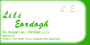 lili eordogh business card