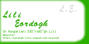 lili eordogh business card